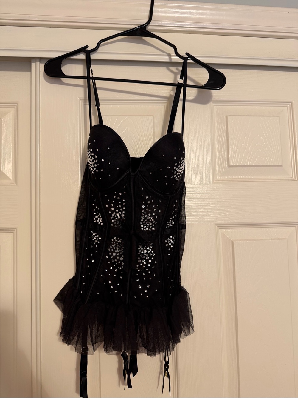 Victoria’s Secret Black Rhinestone Corset Lingerie